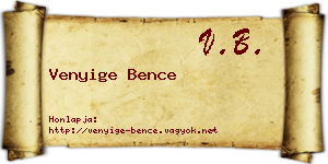 Venyige Bence névjegykártya
